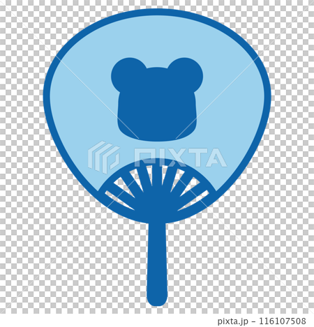 Illustration material: fan, hand-drawn, bear 116107508