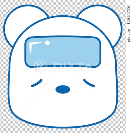 Illustration material: A polar bear wearing a cooling patch 116107556