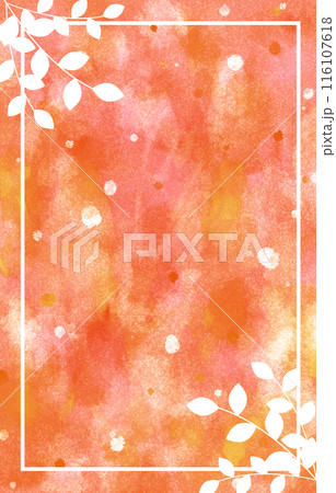 背景素材　水彩　葉　秋 116107618