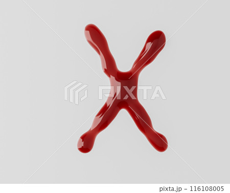 Letters made of red bloody liquid 116108005