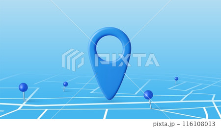3d pin icon of travel navigation road map marker place symbol 116108013