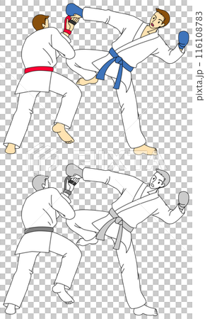 運動員做空手道組手的插畫集 116108783