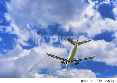 夏の大阪空港(伊丹空港) 着陸中の飛行機 大阪府豊中市 夏の大阪空港(伊丹空港) 着陸中の飛行機 大阪府豊中市 116109018