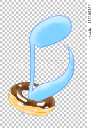 甜甜圈形狀的漂浮物中的音符 116109369