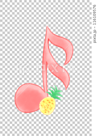 Musical note with pineapple 116109576