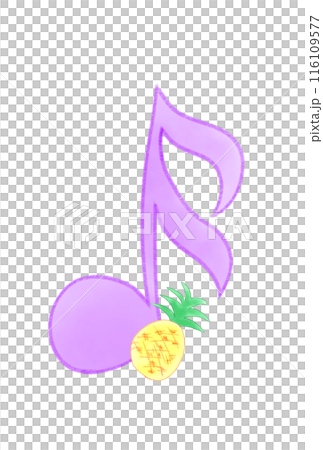 Musical note with pineapple Musical note with pineapple 116109577