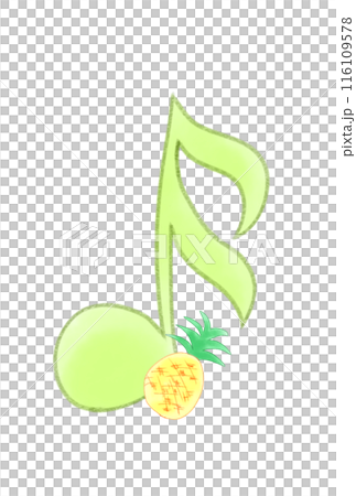 Musical note with pineapple 116109578