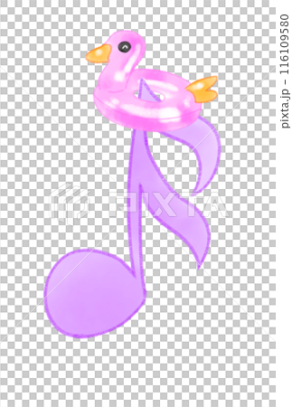 Musical note with duck-shaped float 116109580