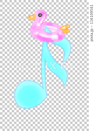 Musical note with duck-shaped float 116109581