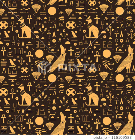 Egypt Pattern with Occult Magic Symbols 116109588