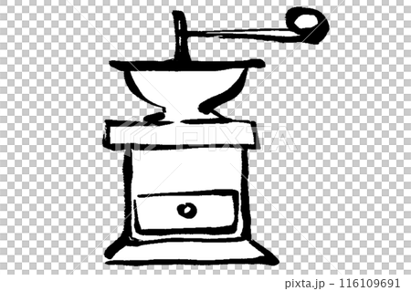 筆タッチのコーヒーミルのイラスト 116109691