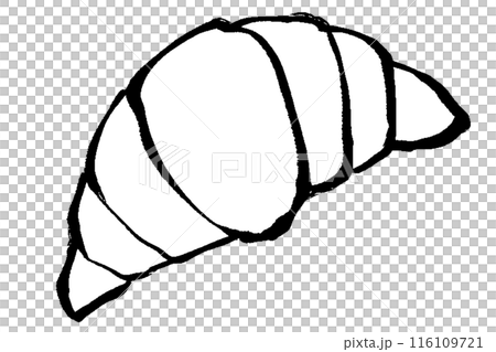 帶有畫筆描邊的羊角麵包插圖 116109721