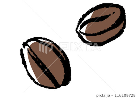 筆タッチのコーヒー豆のイラストセット 116109729
