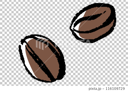 Brush-touch coffee bean illustration set Brush-touch coffee bean illustration set 116109729