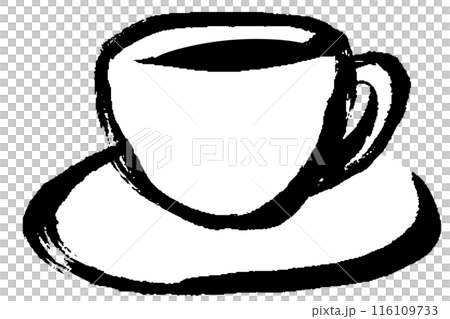帶有刷子觸摸的咖啡杯插圖 帶有刷子觸摸的咖啡杯插圖 116109733