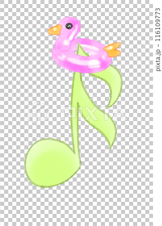 Musical note with duck-shaped float 116109773