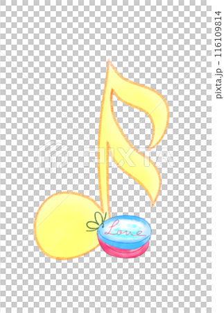 カスタネットの付いた音符 116109814