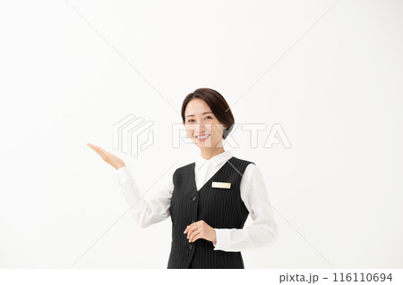 制服の女性　ビジネス　手かざし 116110694