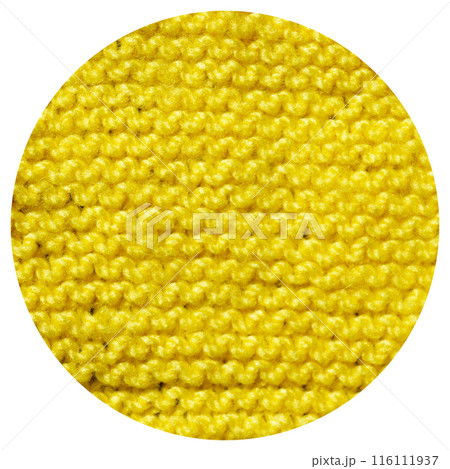 Handmade knitted fabric yellow wool background texture Handmade knitted fabric yellow wool background texture 116111937