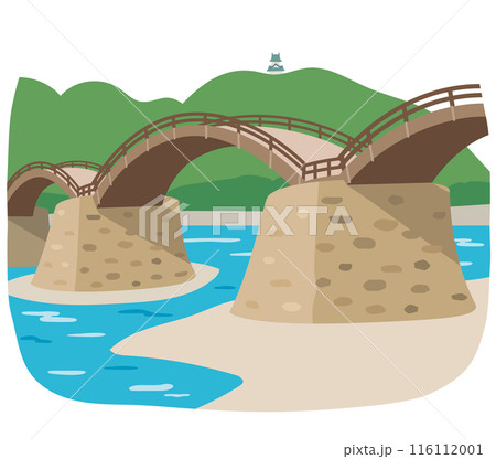 錦帯橋　山口県　観光名所　素材 116112001