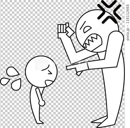 怒っている人と謝る人 116112668