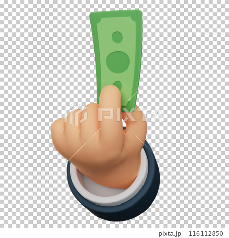 A hand holding a banknote A hand holding a banknote 116112850