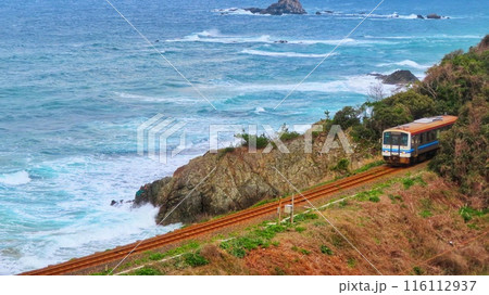 海岸線を走るキハ普通列車 116112937