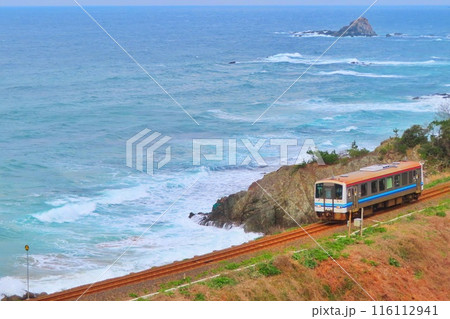 海岸線を走るキハ普通列車 116112941