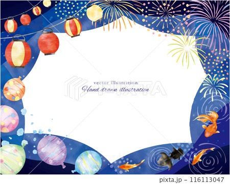 夏まつりのイメージの水彩背景 116113047