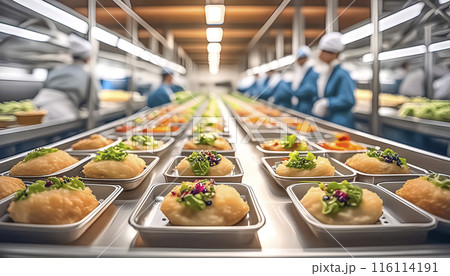 CG素材 食品加工工場で作られるお弁当のイメージ素材 CG素材 食品加工工場で作られるお弁当のイメージ素材 116114191