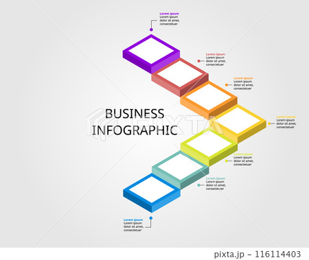 timeline ladder level for infographic presentation template with 7 element for banner timeline ladder level for infographic presentation template with 7 element for banner 116114403