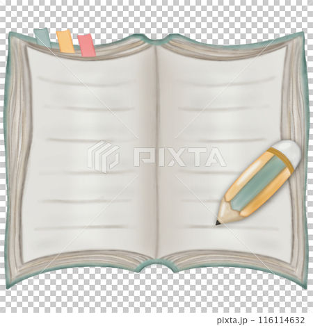 Beautiful book open book design.Watercolor hand painted books illustration. Book lover concept.Student themed design. 116114632