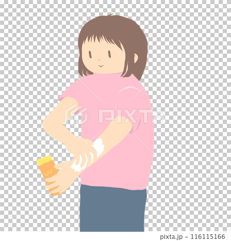 繪遮光劑的婦女的例證 116115166