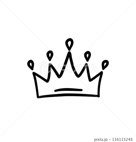 Sketch crown. Simple graffiti crowning, elegant queen or king crowns hand drawn. Royal imperial coronation symbol, monarch majestic jewel tiara isolated icon vector illustration Sketch crown. Simple graffiti crowning, elegant queen or king crowns hand drawn. Royal imperial coronation symbol, monarch majestic jewel tiara isolated icon vector illustration 116115248