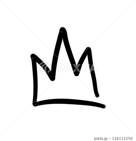 Sketch crown. Simple graffiti crowning, elegant queen or king crowns hand drawn. Royal imperial coronation symbol, monarch majestic jewel tiara isolated icon vector illustration 116115250