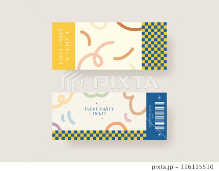Event ticket template set. Vector template illustration. Event ticket template set. Vector template illustration. 116115510