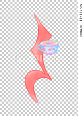 Quarter rest with coffee cup 116115789