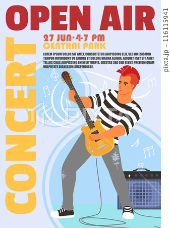 Open air concert in central park advertising flyer Open air concert in central park advertising flyer 116115941