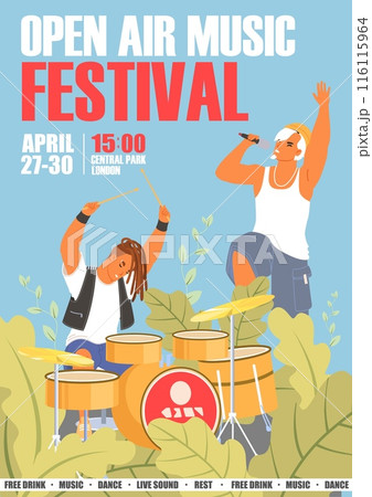 Open air music festival outdoor concert activity banner Open air music festival outdoor concert activity banner 116115964