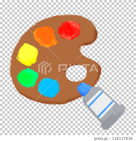 パレットの絵の具 クレヨンタッチイラスト パレットの絵の具 クレヨンタッチイラスト 116117016