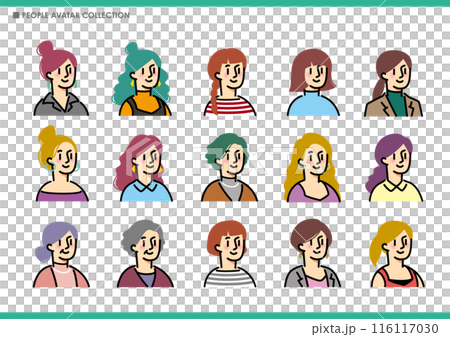 Set of simple women icons 116117030