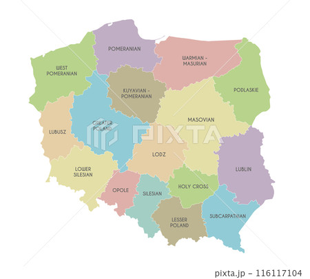 Vector map of Poland with provinces and administrative divisions. Editable and clearly labeled layers. Vector map of Poland with provinces and administrative divisions. Editable and clearly labeled layers. 116117104