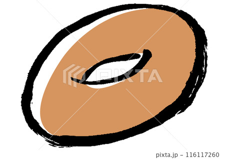 筆タッチのドーナツのイラスト 116117260