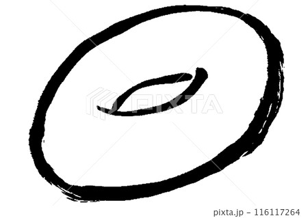 筆タッチのドーナツの線画イラスト 116117264