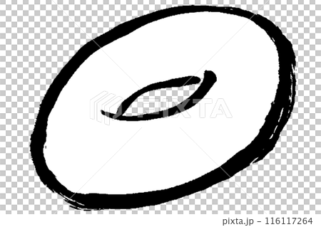筆タッチのドーナツの線画イラスト 116117264