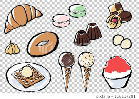 各種糖果的插圖集 116117281