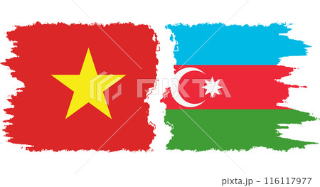 Azerbaijan and Vietnam grunge flags connection vector 116117977