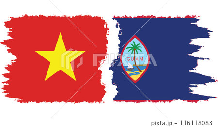 Guam and Vietnam grunge flags connection vector 116118083