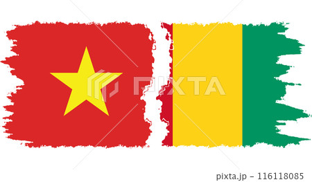 Guinea and Vietnam grunge flags connection vector Guinea and Vietnam grunge flags connection vector 116118085