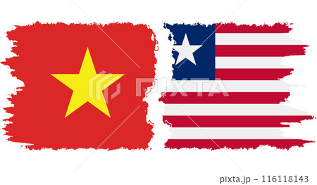 Liberia and Vietnam grunge flags connection vector Liberia and Vietnam grunge flags connection vector 116118143